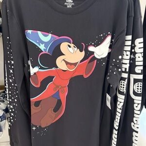 Disney Black Mickey Mouse Fantasia Long Sleeve Shirt Size XSmall